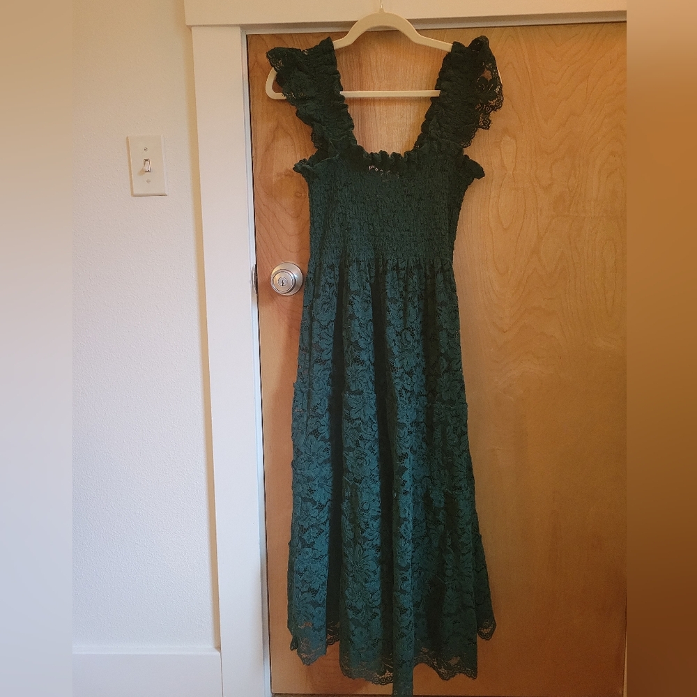 Hill House Home The Nap Dress Collector's Edition 2023 Green Lace- Size XS